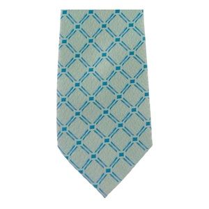 Burberry London Silk Printed Green Multicolor Tie